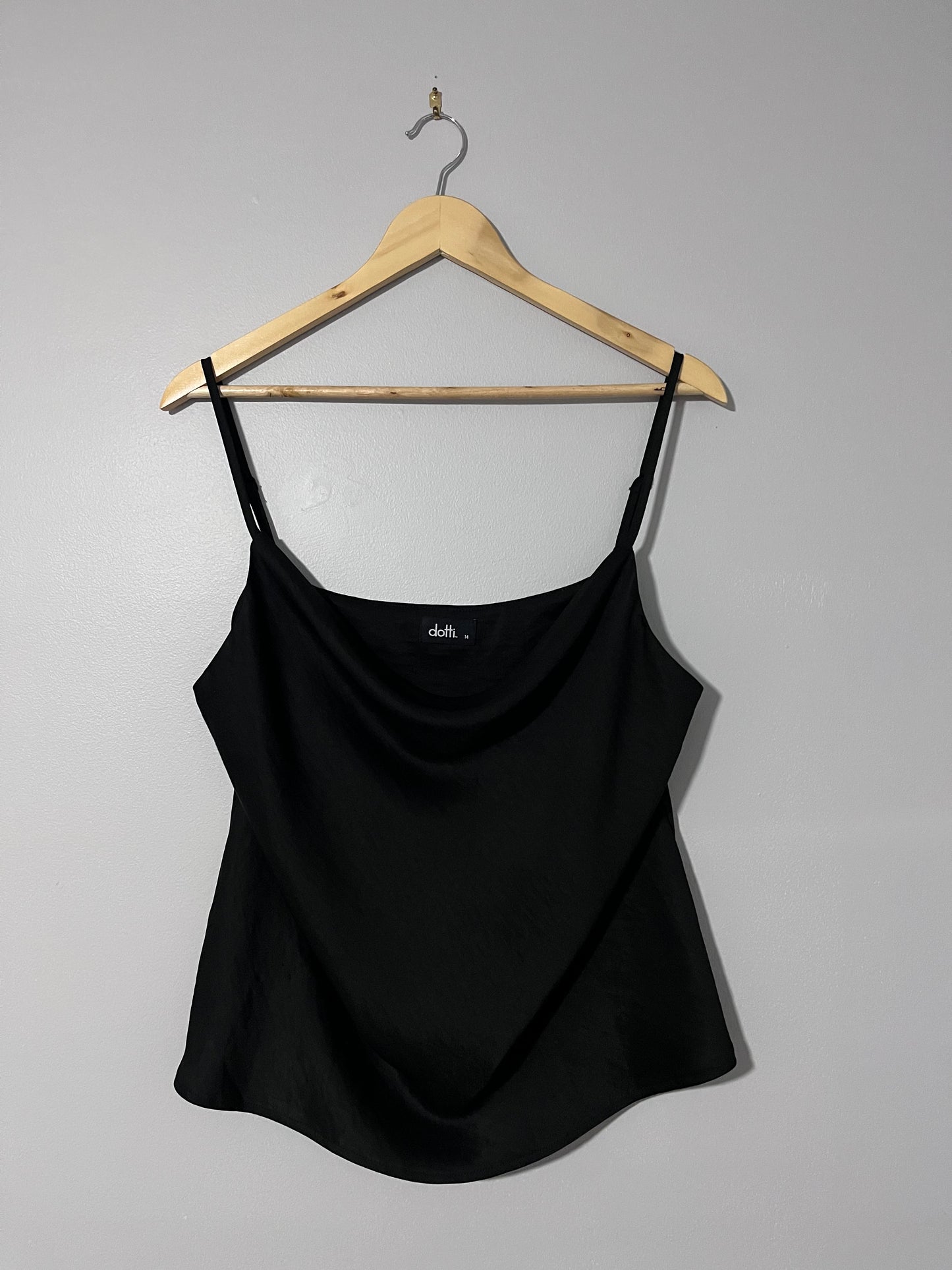 Black Dotti Top - Size 14