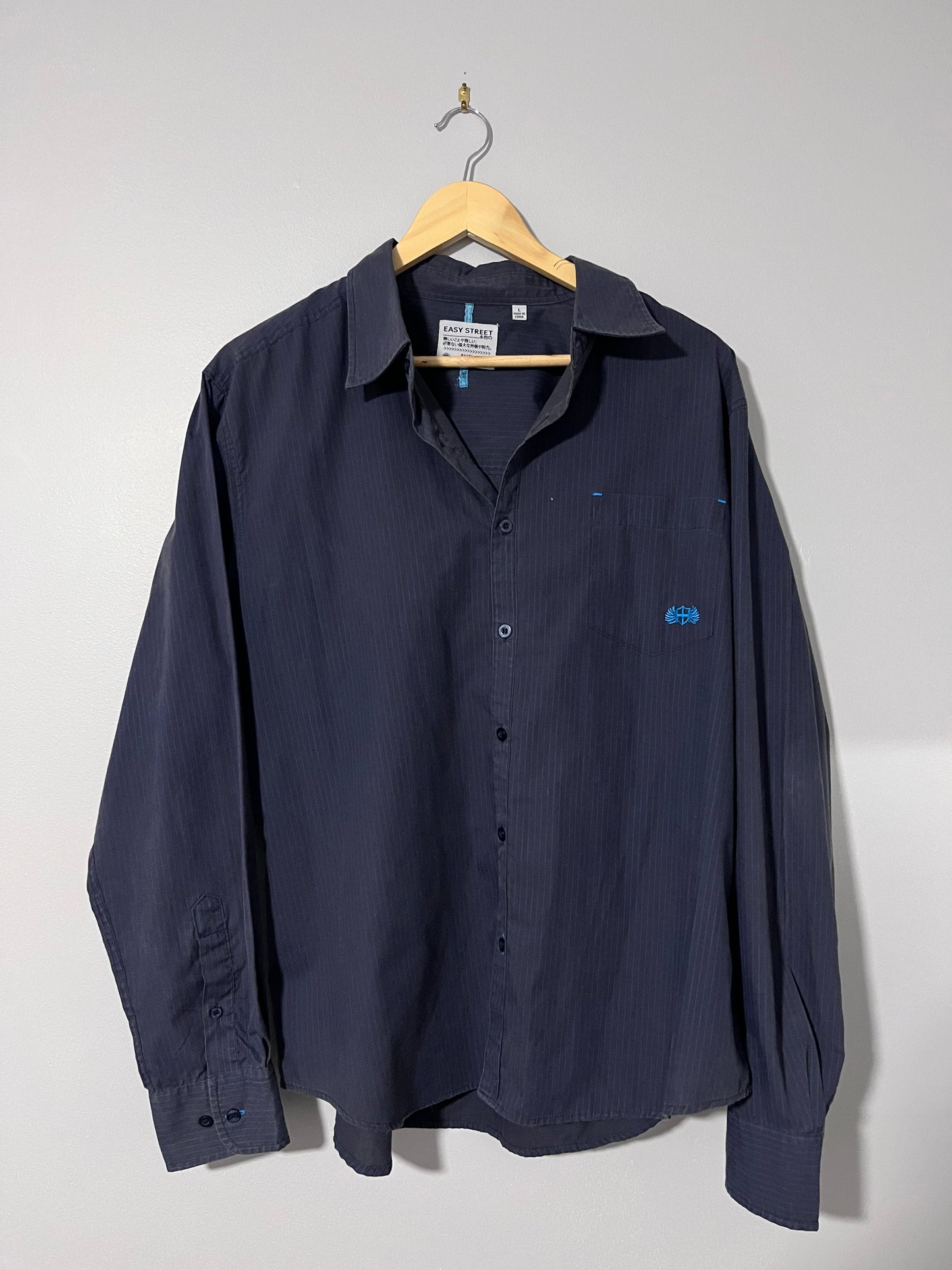 Easy Street Navy Long Sleeve Shirt - Size L