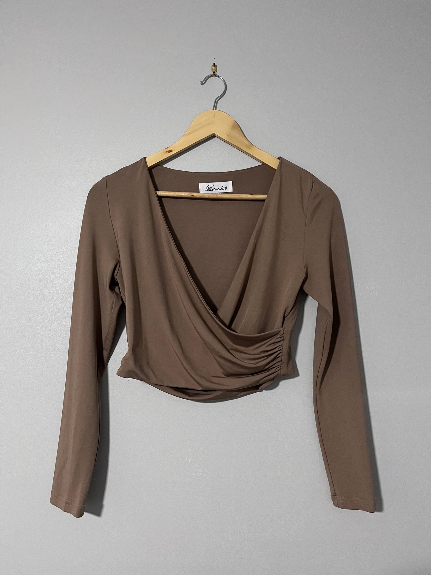 Brown Long Sleeve Top - Size 10